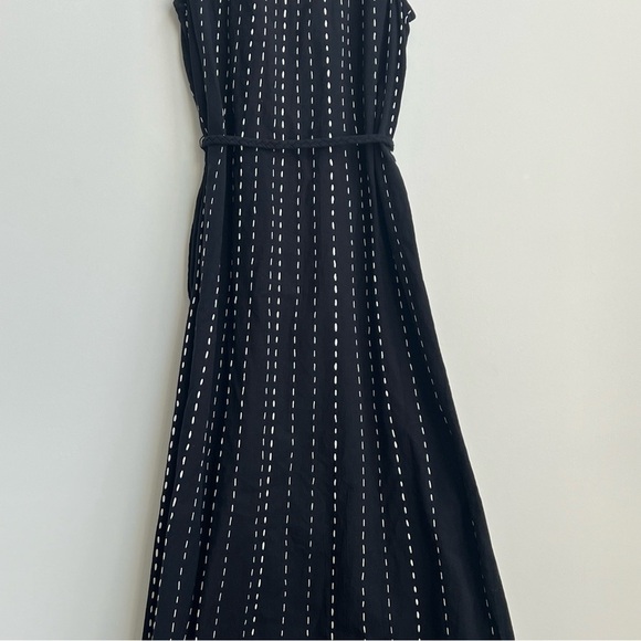 Pure J Jill Easy  A-line Maxi Dress Belted Boho Kantha Quilt Cotton Pockets M - Picture 15 of 16